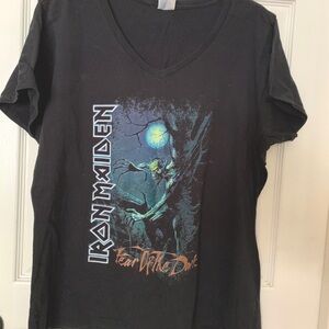 Iron Maiden "Fear the Dark" tee shirt - black v-neck - Women's size XXL